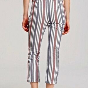 Free People | Striped Linen Cropped Pants | Size 4